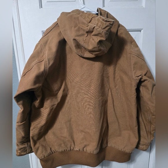 Carhartt Active Jac-Loose Fit Washed Duck Hooded Jacket Brown Womens XXL(20) - Picture 2 of 6